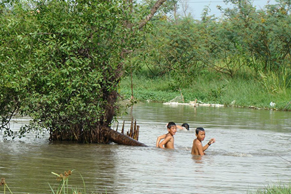 river-bathing in South Central Vietnam