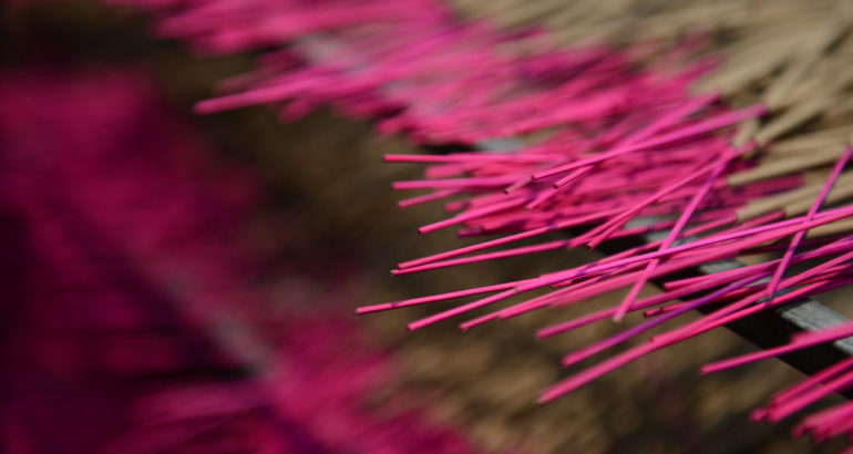 The sticks are being dried after fresh-rolling (Photo by Simon Caunt)