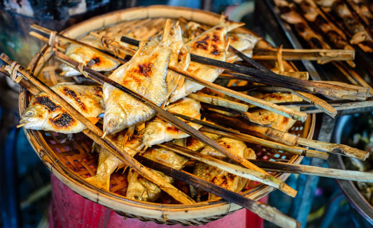 Khmer grills at local market