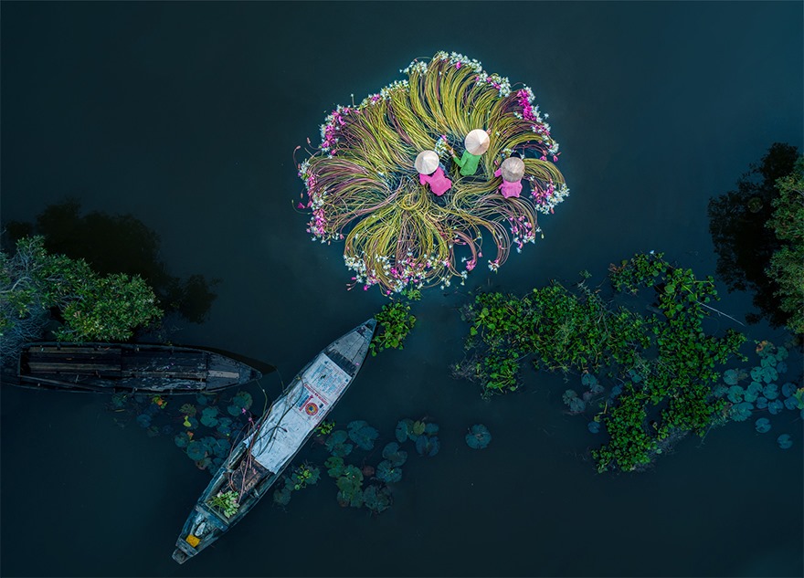 Vietnam_Flowers on the Water_by Khanh Phan_via SkyPixel