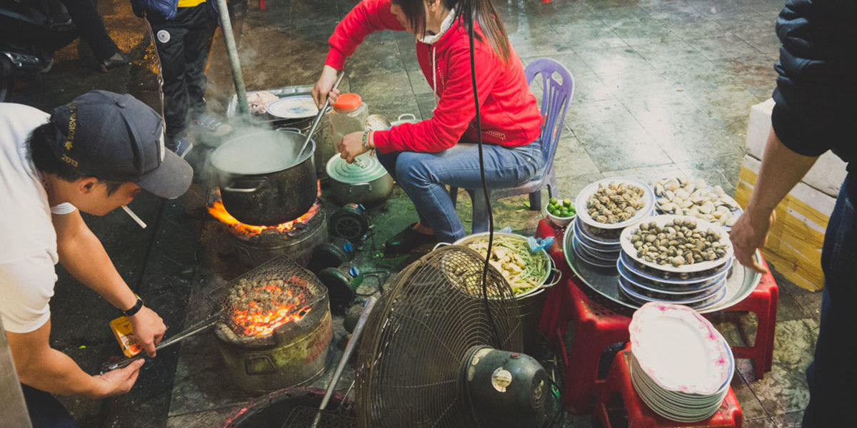 Street shop of famous 'Bun cha'